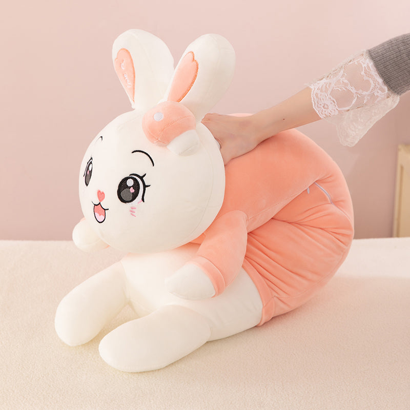 Cute Mushroom Rabbit Hugging Pillow, Perfect Sleep Companion for Girls, Childrens Plush Doll Long Body Cushion for Cozy Comfort