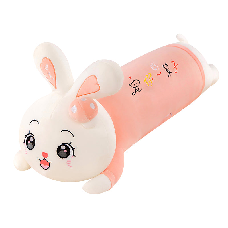 Cute Mushroom Rabbit Hugging Pillow, Perfect Sleep Companion for Girls, Childrens Plush Doll Long Body Cushion for Cozy Comfort